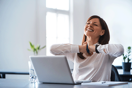 Smiling woman who is happy with Wealth Within