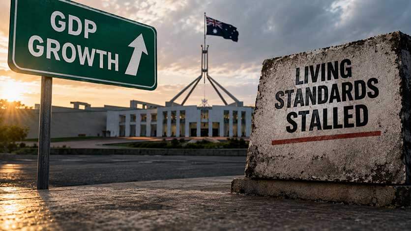 Image for the post titled as Australia’s GDP Growth Masks Stalled Living Standards