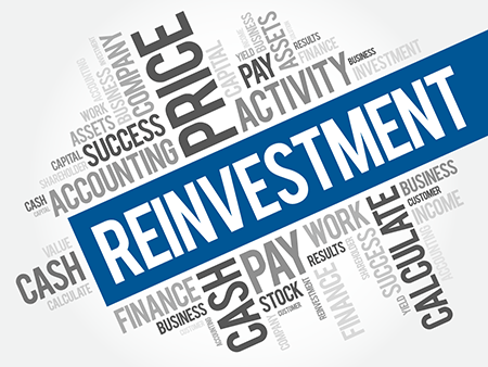 image of the words dividend reinvestment