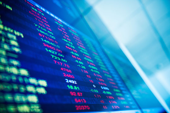 Ticker Board at the Stock Exchange