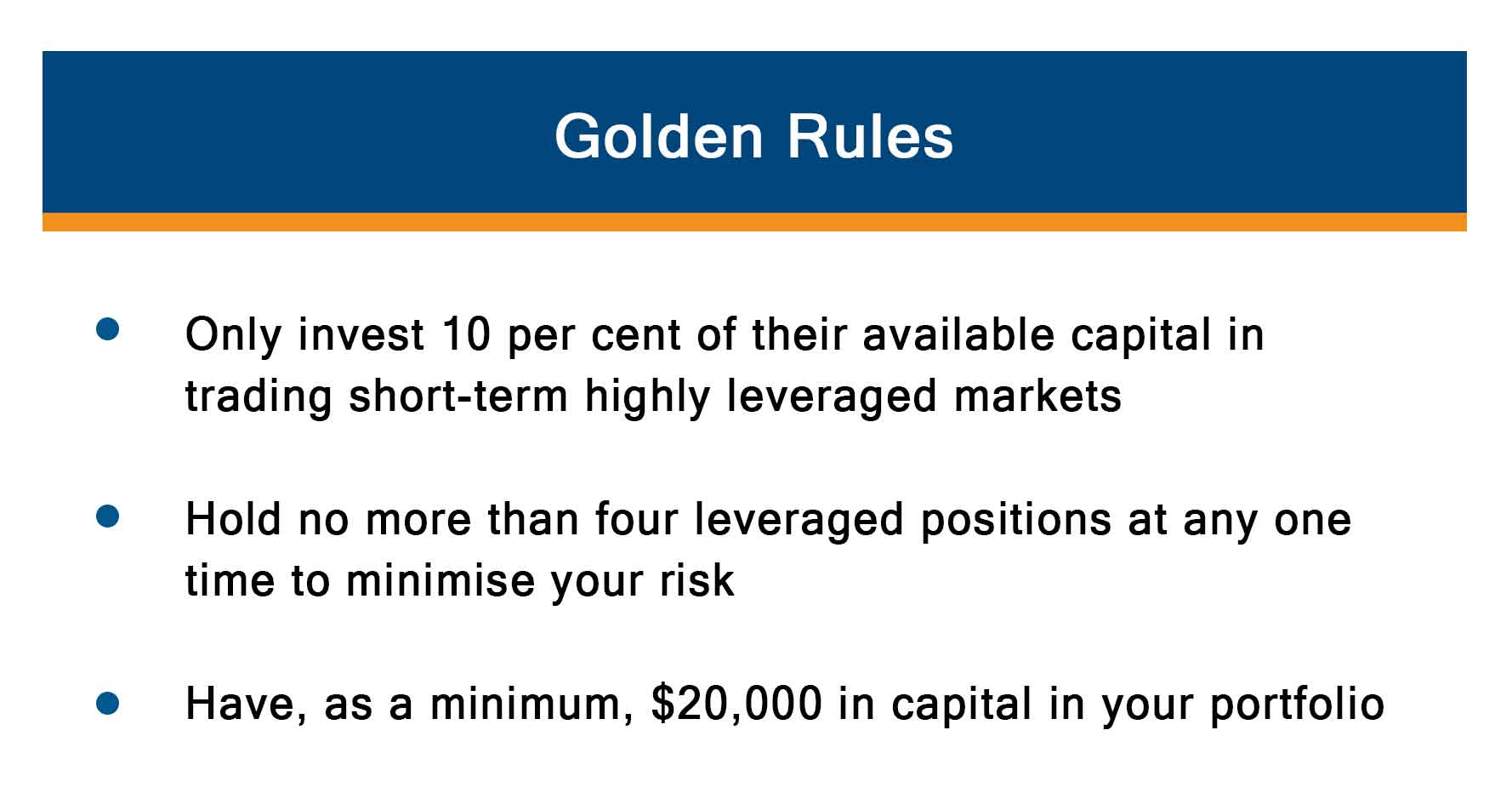 Golden rules for portfolio management
