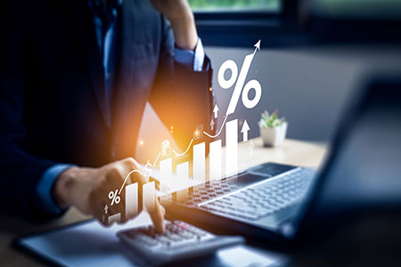 a man is calculating his dividend income 