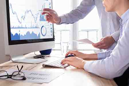 Trader reviewing his trading strategy