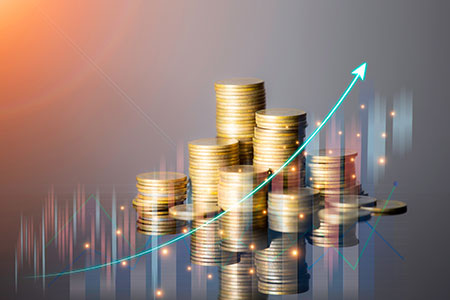 stack of coins being invested in stocks for the first time