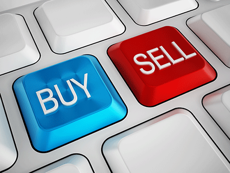 Keyboard with buttons to buy and sell to minimize your trading risk